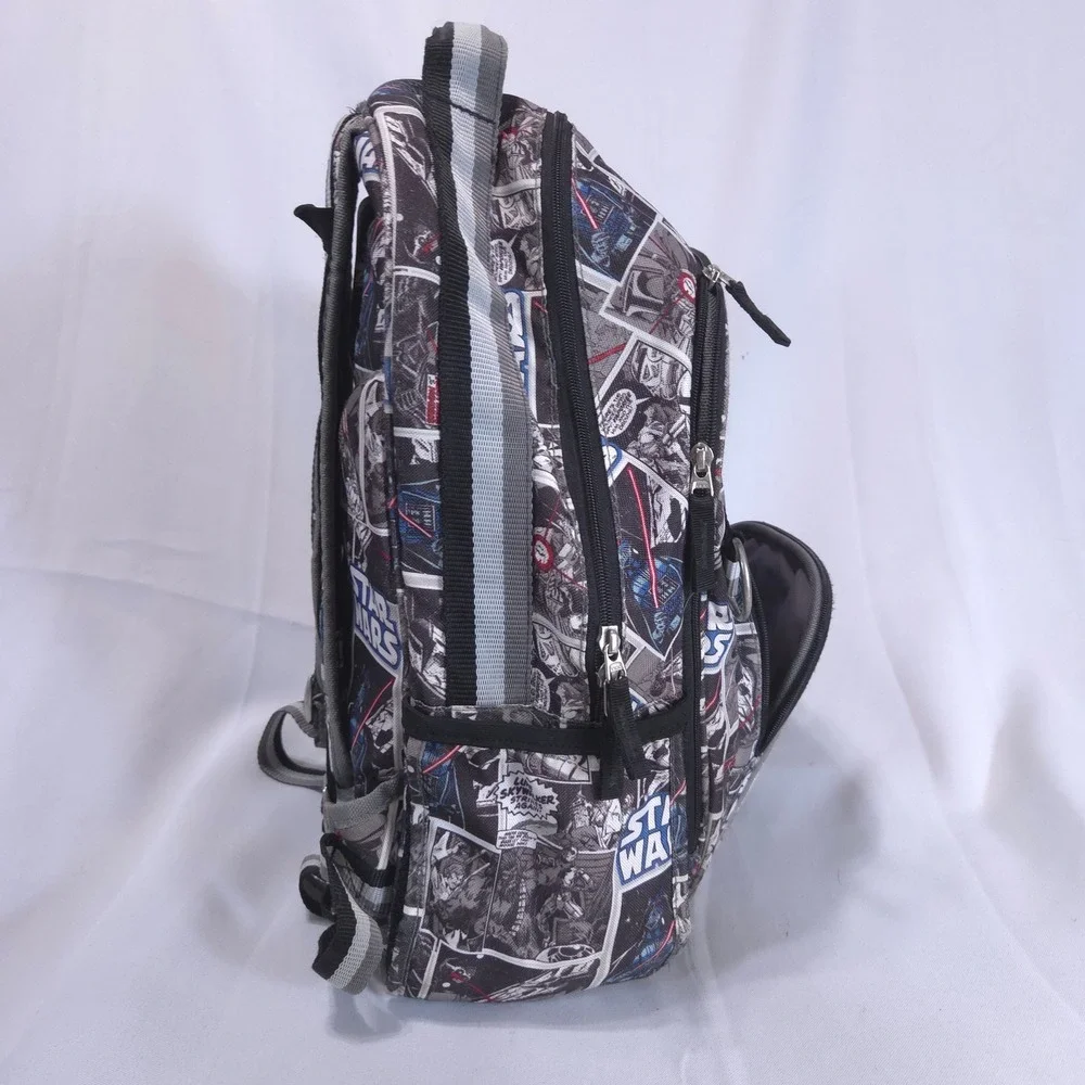 Pottery Barn Kids Star Wars Comic Print 17in Backpack Grey Caleb Personalized
